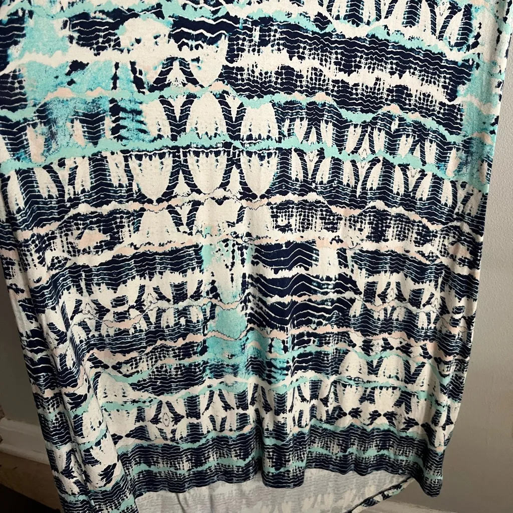 Nicole Miller New York Blue Aqua Abstract Print Sleeveless Maxi Dress M - Image 6