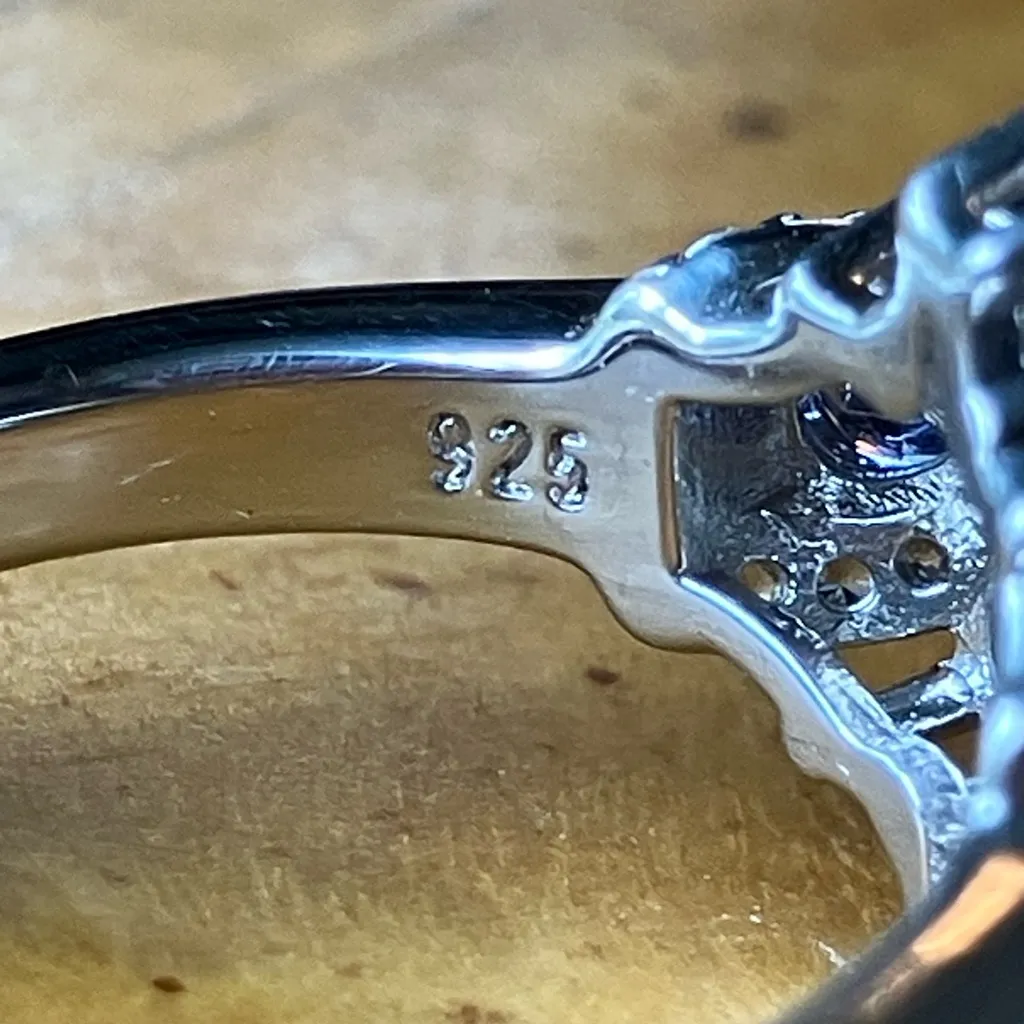 Natural Ethiopian Opal Tanzanite Sterling Silver Ring Size 6 - Image 6