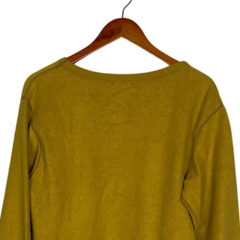 J. Crew Terry Relaxed Fit Pullover Ribbed Hems Sweatshirt M Yellow Brushed - Image 6