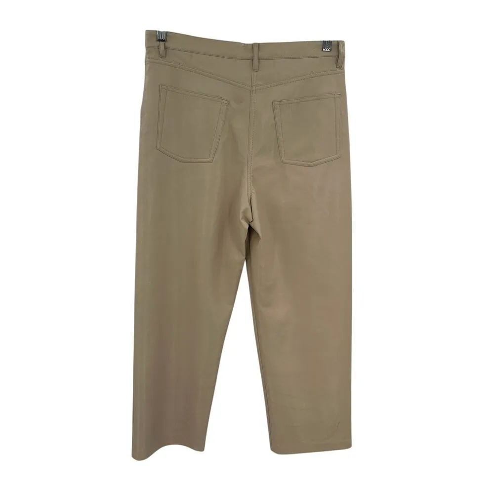 Aritzia Wilfred The Melina Pants Vegan Leather‎ Cropped Beige Size 10 - Image 5