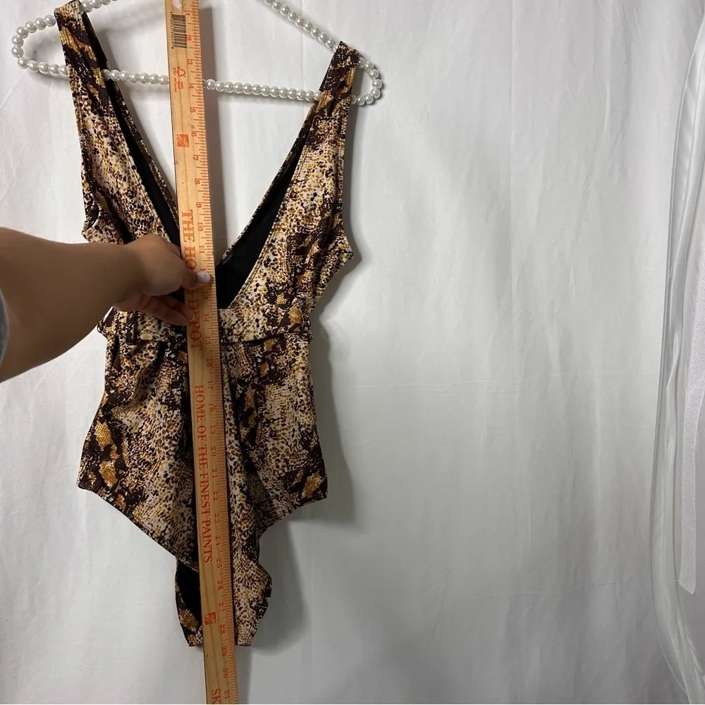 Faithfull The Brand Hilda Cinch Waist Animal Print One-Piece Swimsuit large - Image 7