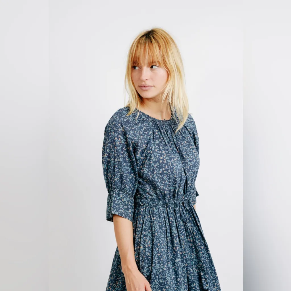 MIRTH Vienna Drawstring Waist Midi/Maxi Dress Blue Thistle XS - Image 4