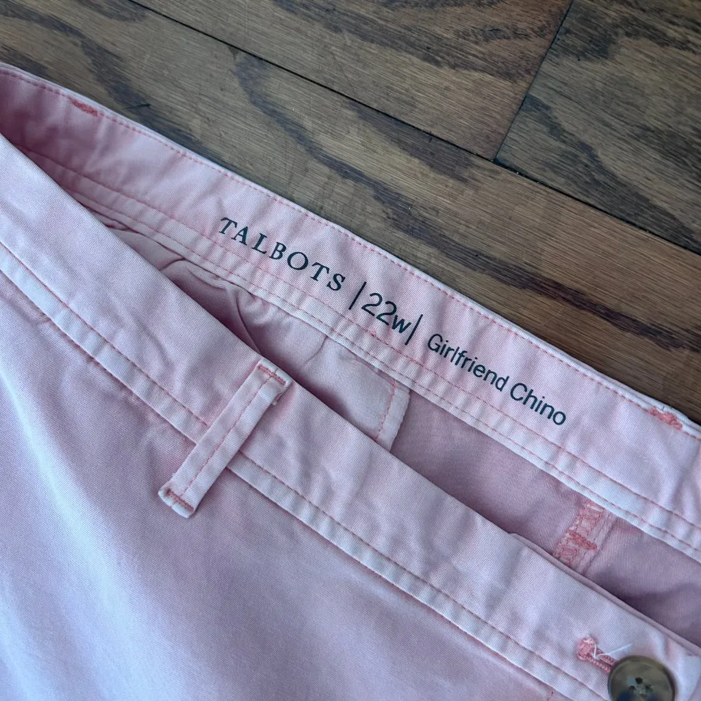 Talbots Girlfriend Chinos Ankle Length Two Pair Bundle Plus Size 22W Pink Blue - Image 4