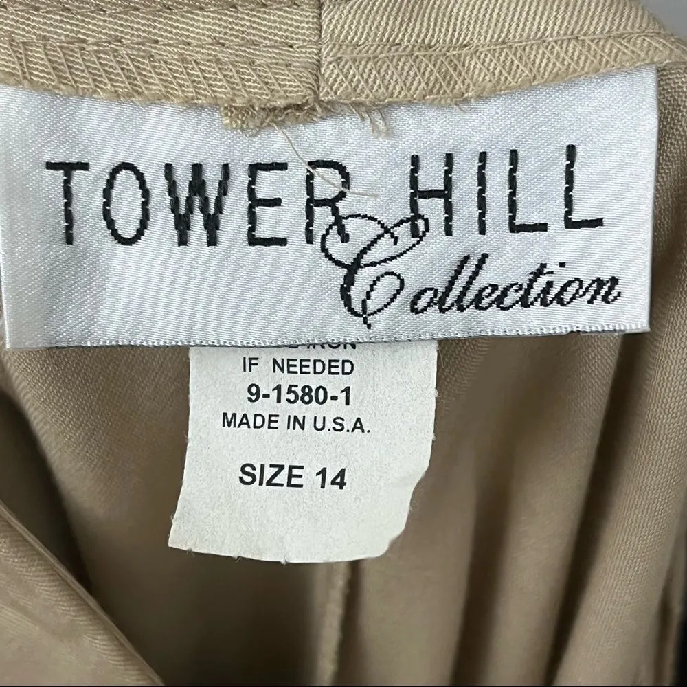 Vintage 90’s Tower Hill Collection Tan Super High Waist Trouser Pants 14 - Image 4
