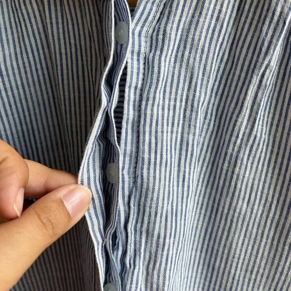 Madewell Hilltop Embroidered Striped Button Down top - Image 5