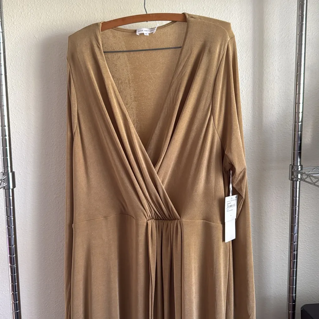 Good American Gold Wrap Dress. - Image 4