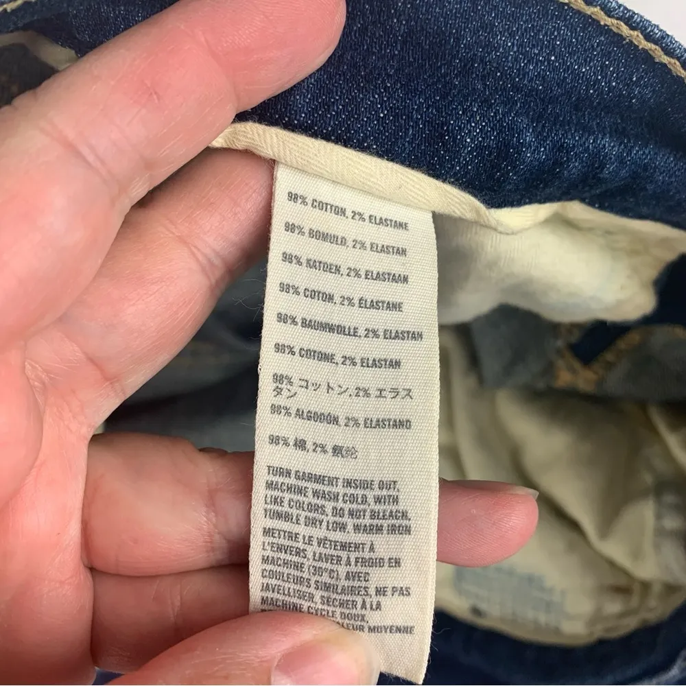 Abercrombie & Fitch size 6 28 crop jeans dark wash perfect stretch denim roll cu - Image 4