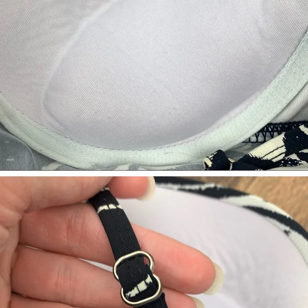 Assets Spanx Zebra Ruched Sides Push Up Tankini Black Size M - Image 7