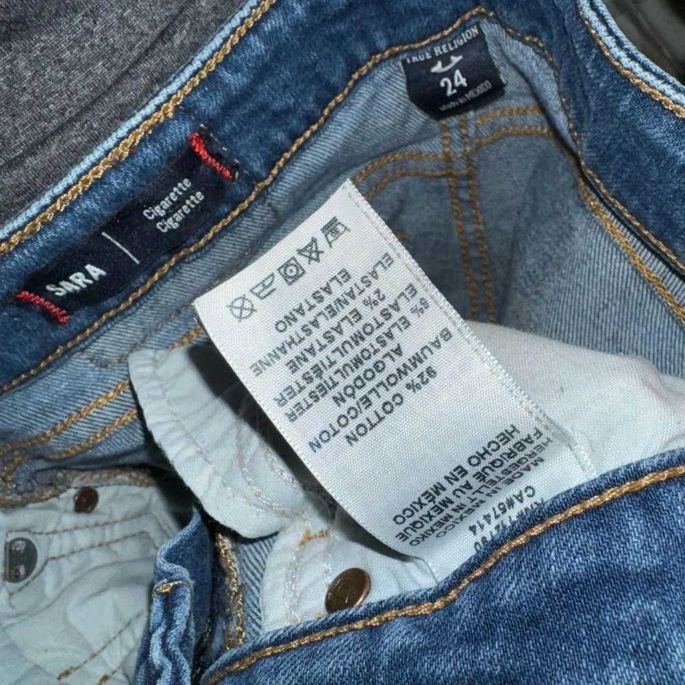 True Religion Jeans Mid Rise Sara Cigarette Size 24 Women's - Image 9