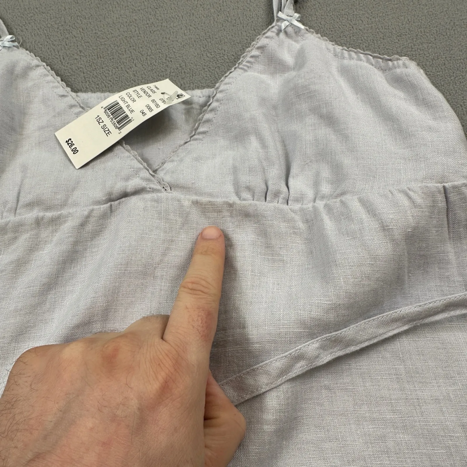 NWT John Galt Cami Top 1 Size Light Blue with Tie Waist Casual V Neck Bow Pacsun - Image 7