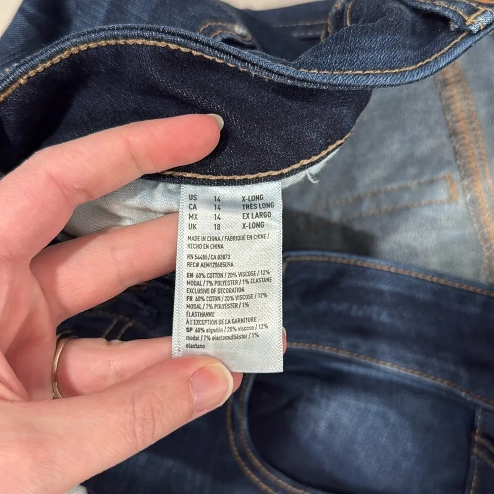 American Eagle Outfitters Blue Artist Flare Jeans Size 14 X Long EUC - Image 11