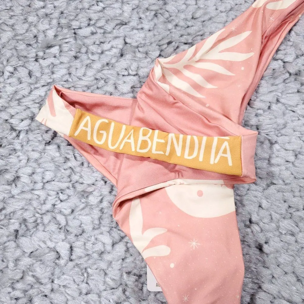 Agua Bendita Avy Maniera Bikini Swim Bottom Pink Yellow Sun Moon Size XL - Image 7