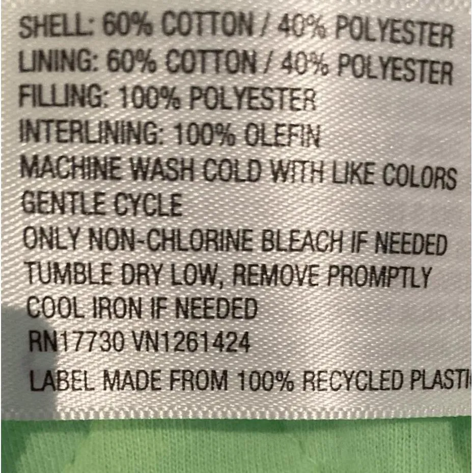 Wild Fable Unisex Mint Green Floral Quilted Puffer Jacket Cozy Trendy Size L - Image 7