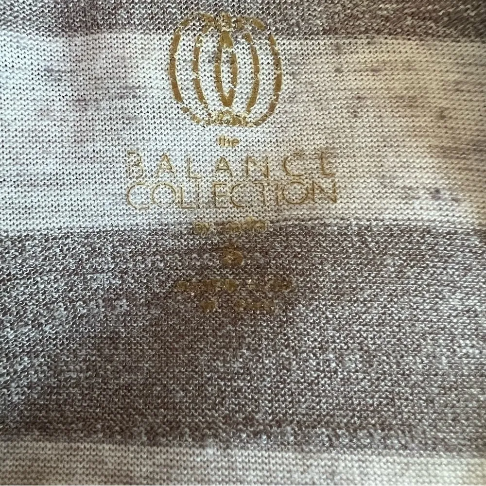 Balance Collection Grey Striped Racerback Linen Blend Tank Top Size Small - Image 8