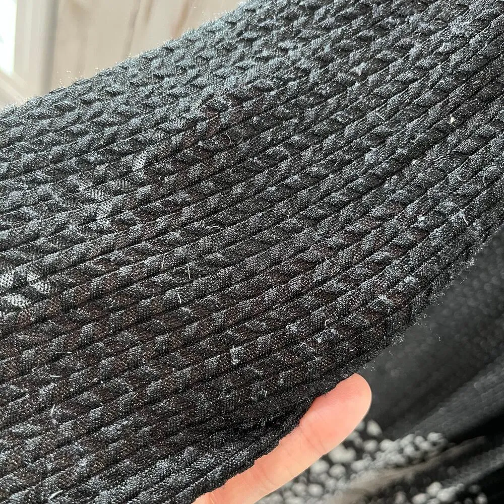 Easywear by Chico's Black White Open Front Stretchy Cardigan Jacket Womens L - Image 4