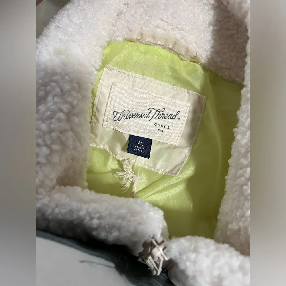 NWT Universal Thread Women's Sherpa Fleece Full Zip Jack Size 4X - Image 4