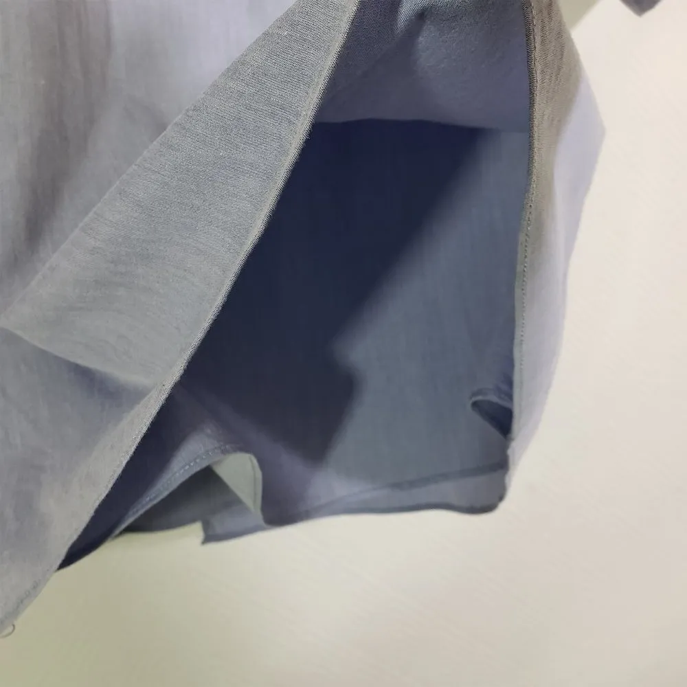 SAKS 5TH AVENUE Small Blue Cold Shoulder, Split Back, Round Neckline Top - Image 7