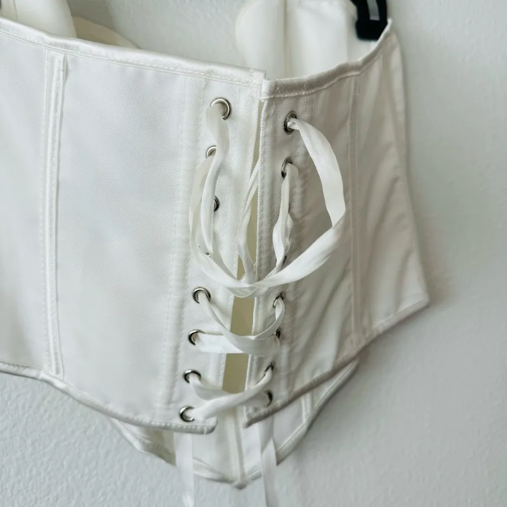 Soly Hux Women's Lace Up Boned Overbust Corset Tube Top Strapless Bustier - Image 9