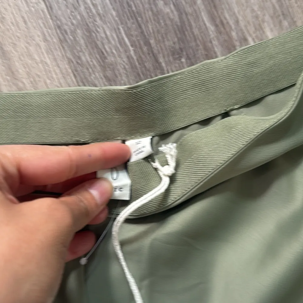 Joie Olive Wide Leg Pants 12 NWT Satin Gaucho Elegant Pants High Rise - Image 3