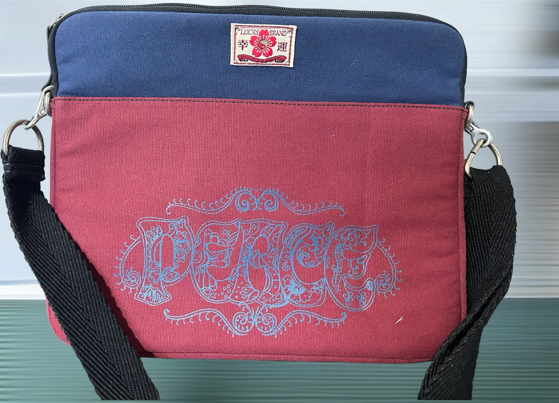 Canvas Laptop Bag/ Messenger Bag (Red/Maroon) - Image 2