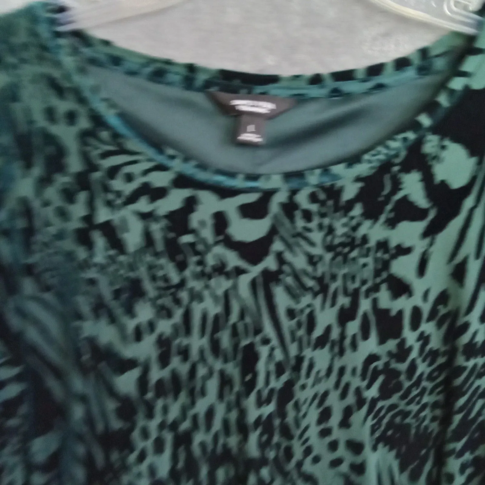 Simply Vera Vera Wang Women Large Green And Black Long Sleeve‎ Round Neck - Image 10