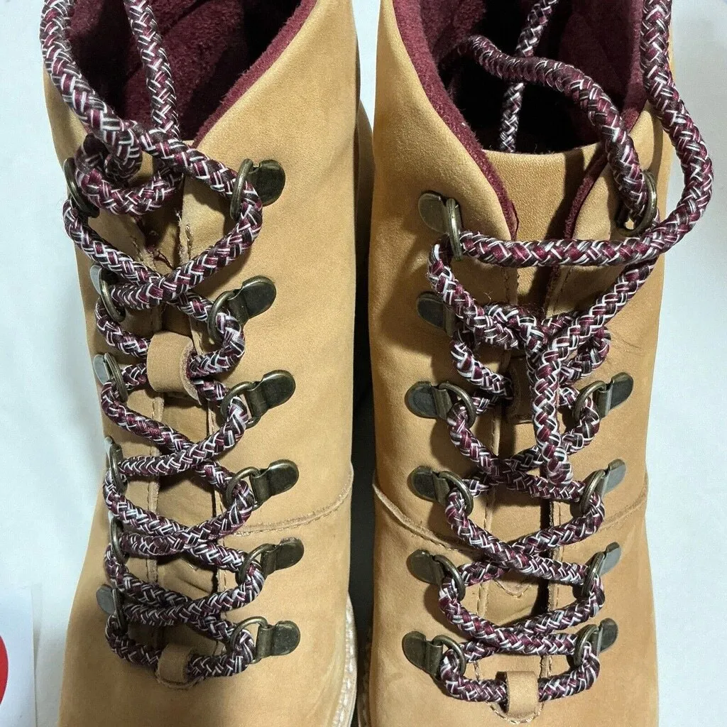 Woman’s Tom’s Size 9 Wedge Heel Bootie Chestnut Brown Suede Stk#709 - Image 12