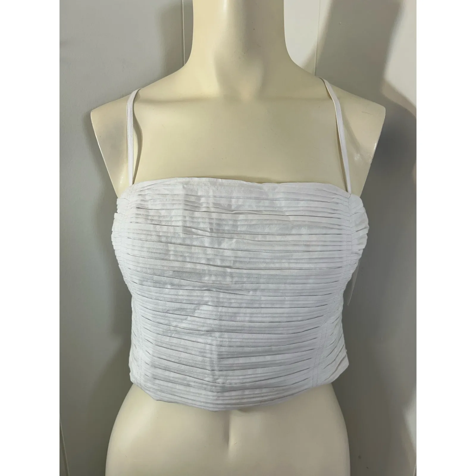 Madewell Wendy Poplin Crop Tube Top in White. Size 4. NWOT - Image 7