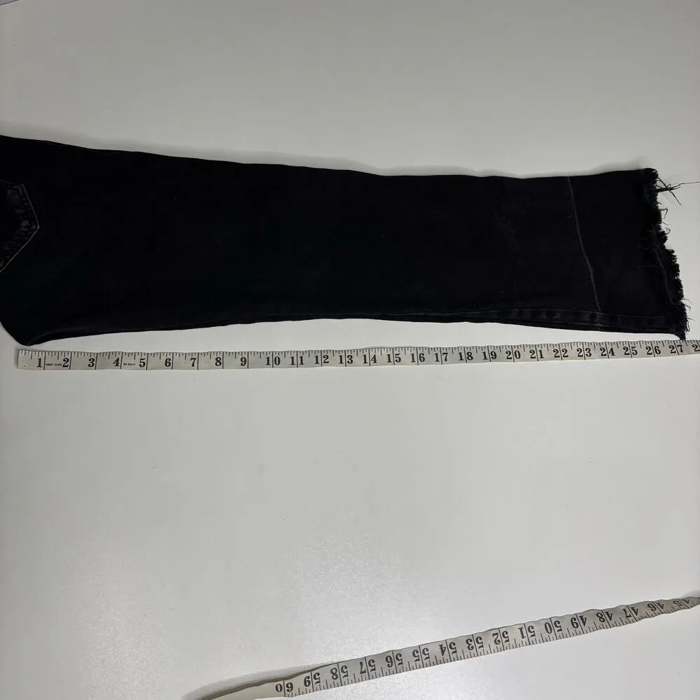 AMO Black High Waist Straight Leg Bella Released Hem Black Magic Jeans 25 - Image 10