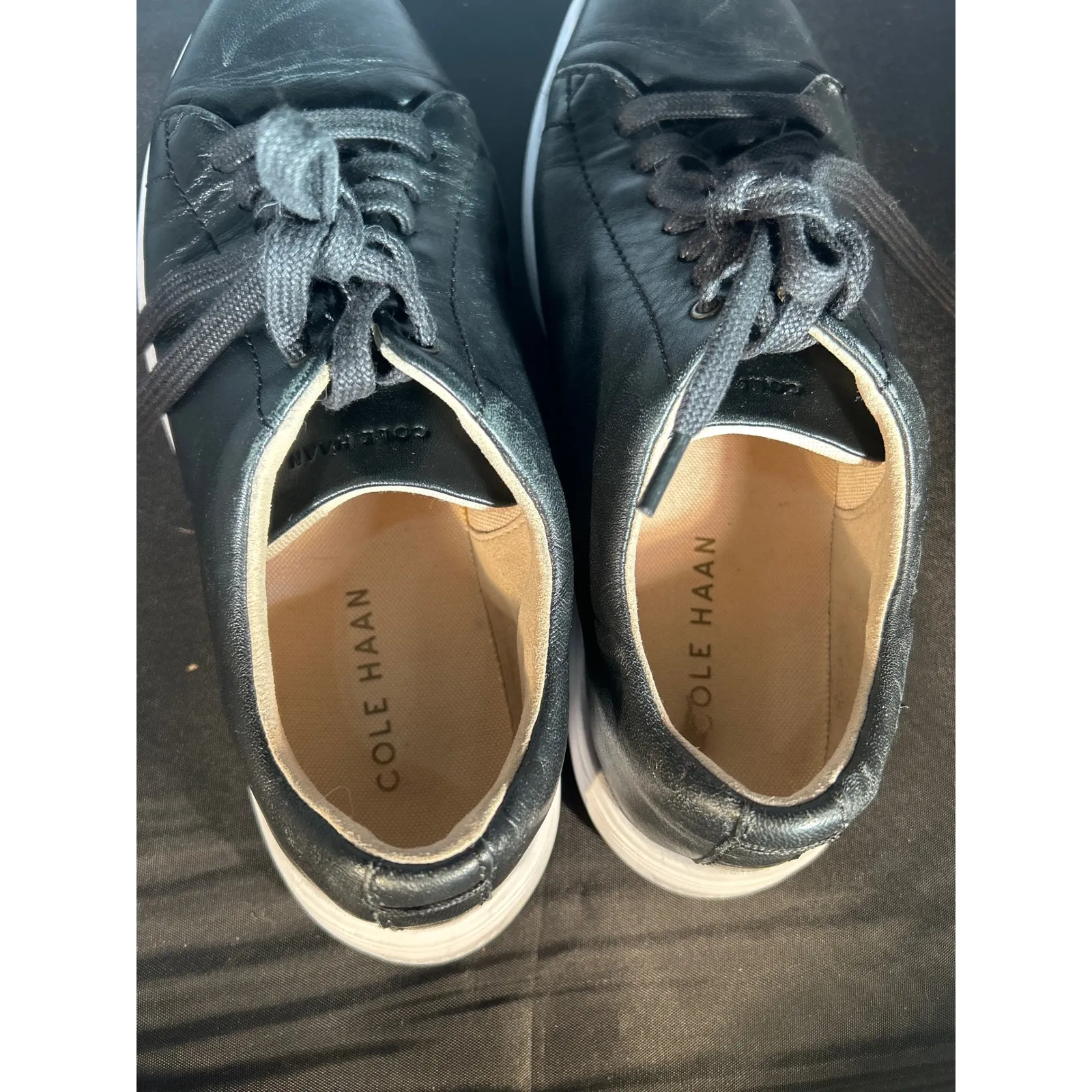 Cole Haan Black Leather Lace Up Sneakers Comfortable Everyday Casual‎ Shoes - Image 5