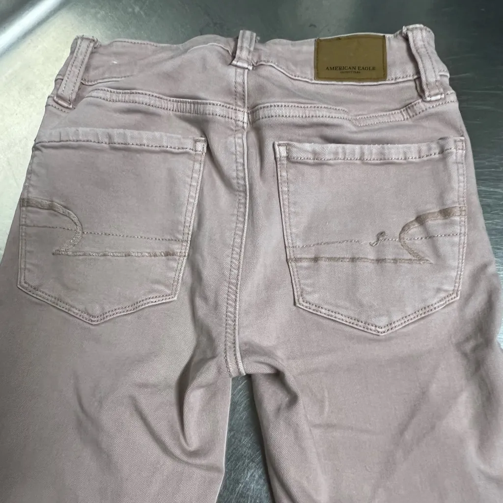 American Eagle Super Stretch X Pink Denim Jeans - Size 00 - VGUC - Image 4