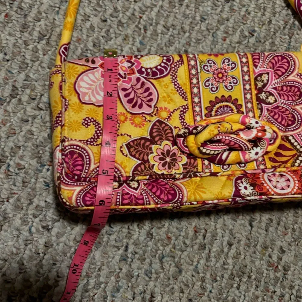 Like New Vera Bradley Bali Gold Yellow Knot Just A Clutch Handbag Purse Y2K - Image 9