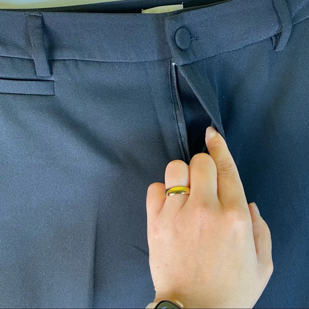 Skinny Crop Crepe Work Pants Black 8 NEW - Image 17