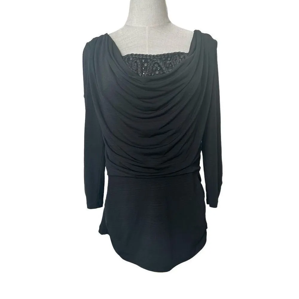 AB Studio embellished black long sleeve top - Image 12