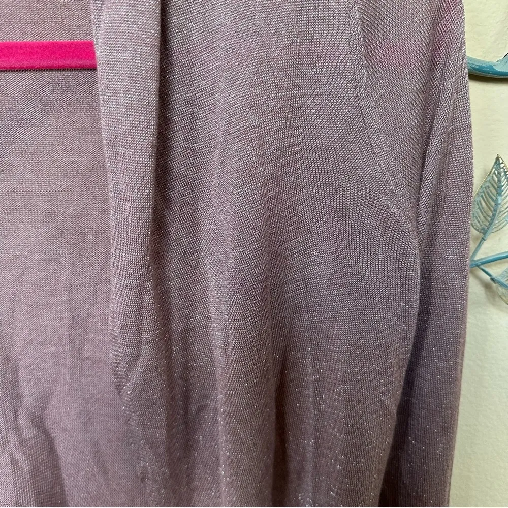 Banana Republic open front dusty rose shimmer peplum cardigan sweater EUC Sm - Image 2