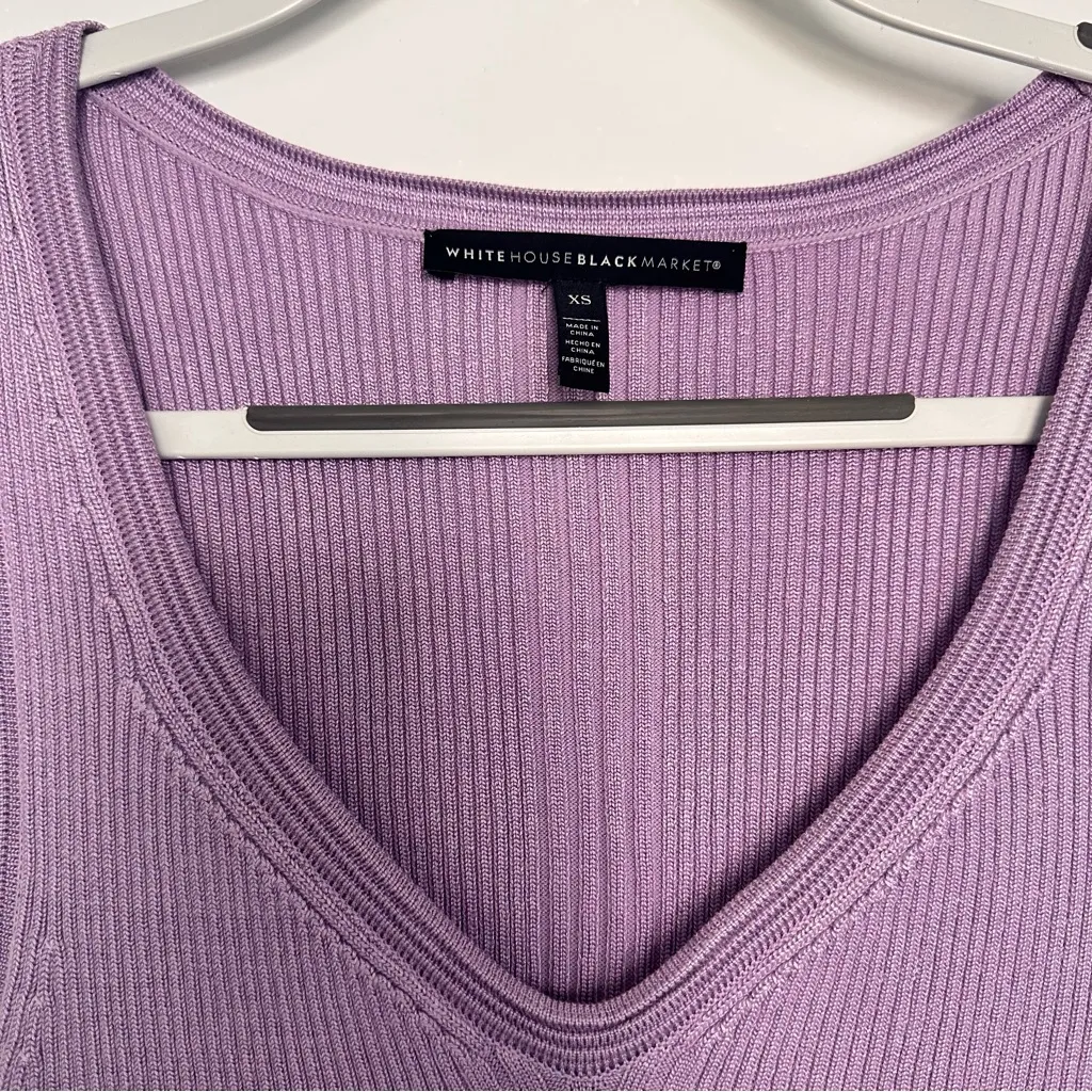 WHBM Multi-Stripe Burnout Cardigan Sweater & Tank, Purple & Green | XS - Image 6