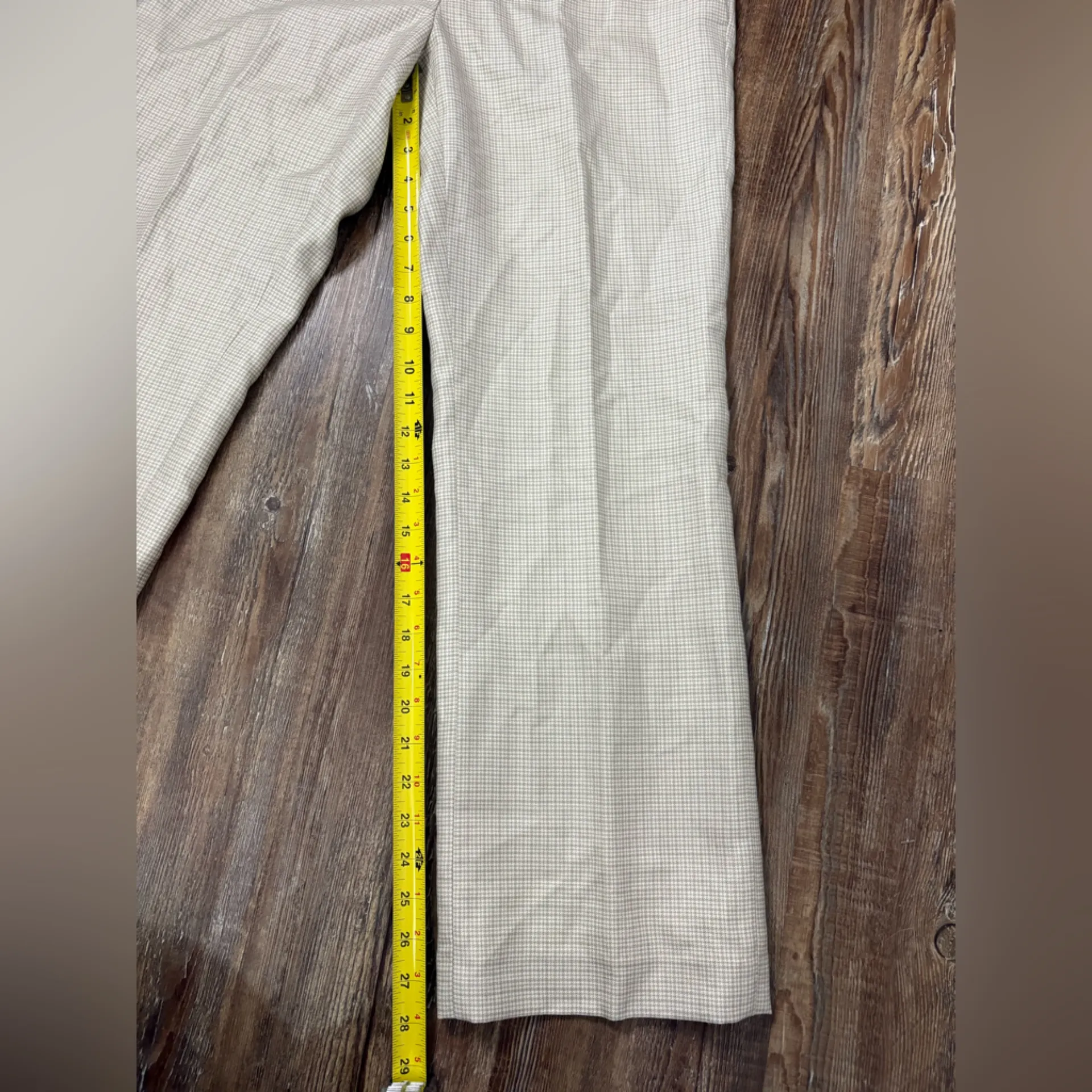 NWOT Brooks Brothers Woven in Italy Plaid Pants Linen Wool Silk Blend Luxury 6 - Image 3