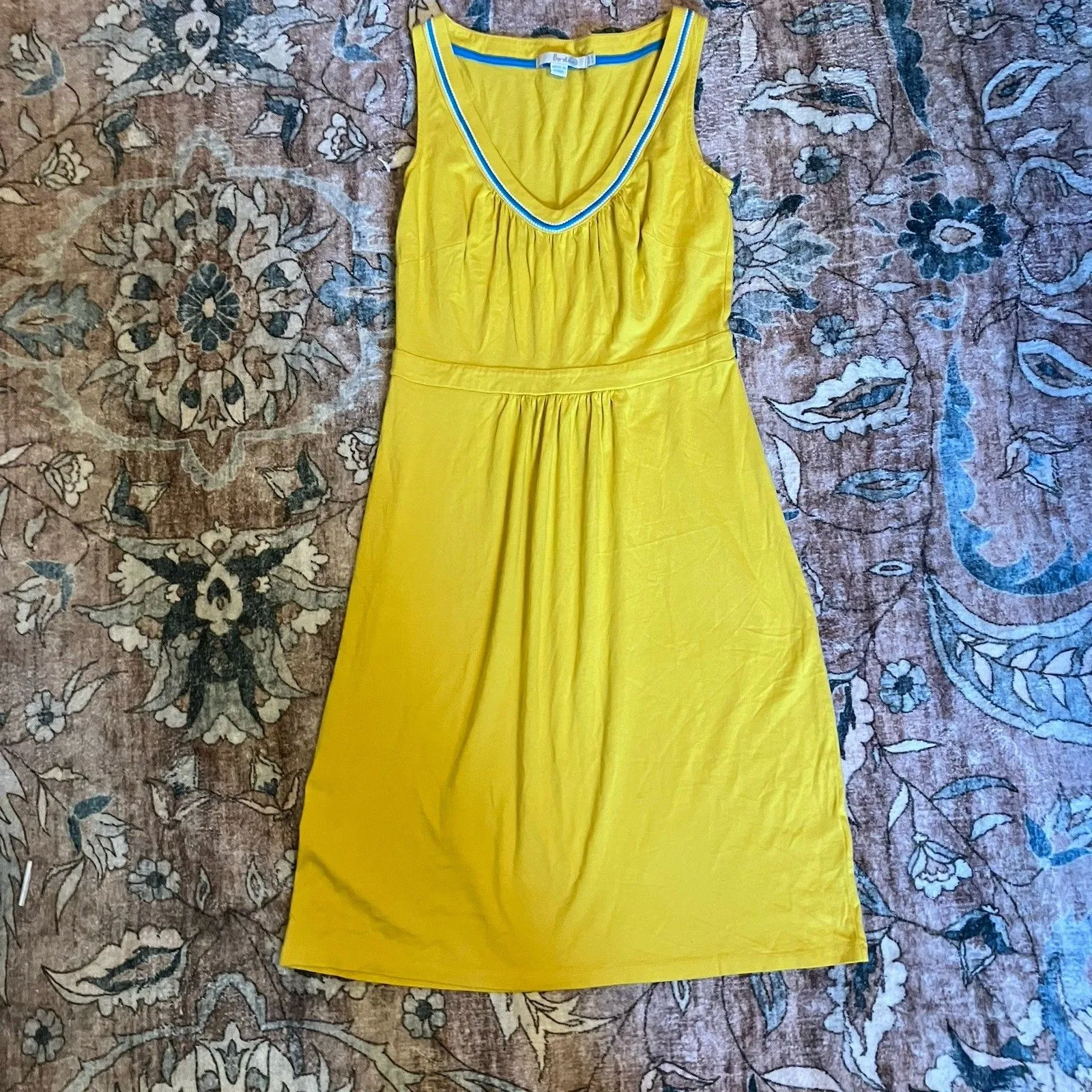 Boden Midi Dress US 4 R Women's Yellow V - Image 3