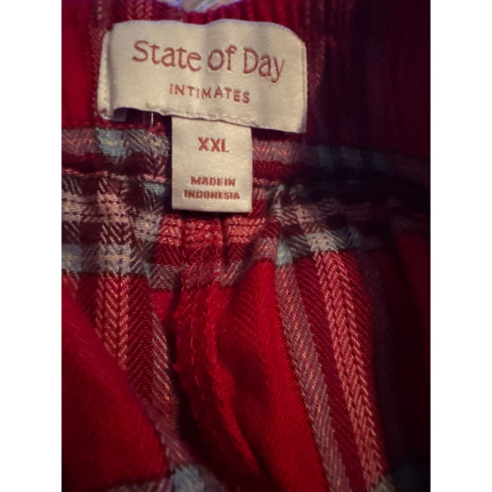Brand New State of Day Women's Size 2XL XXL Red Plaid Pajama Lounge Pants - Image 4