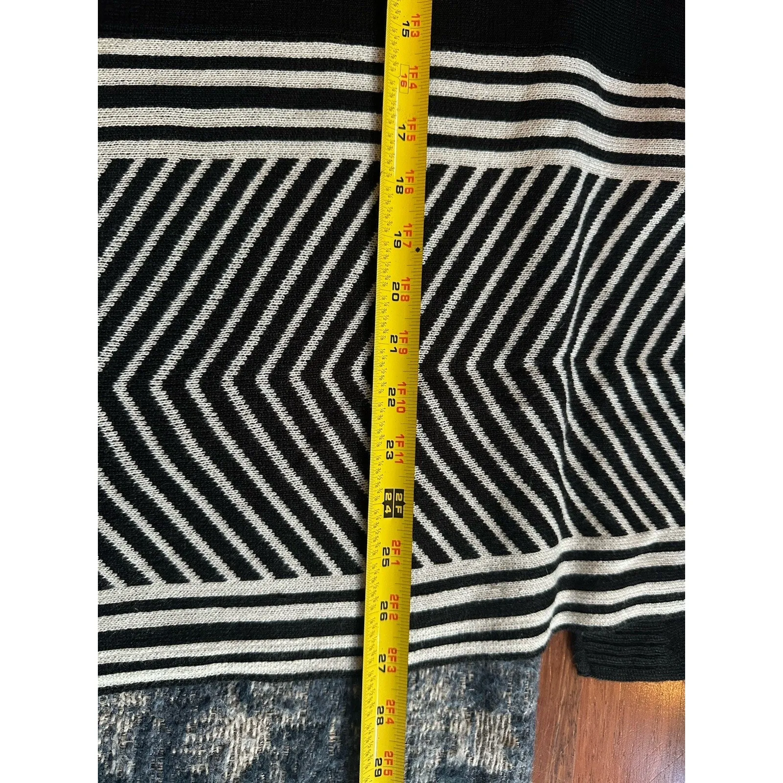 CATO Knit Poncho Womens OS Black Knit Sweater Tunic Top Shawl Veck Loose Coverup - Image 6