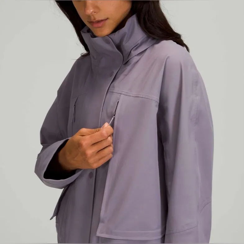 Lululemon StretchSeal Relaxed-Fit Long Raincoat Jacket Dusky Lavender NWOT Sz 6 - Image 3