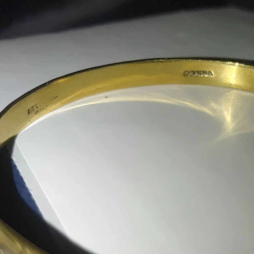 Vintage Taxco 925 Sterling Silver Brass Gold Tone Floral Flower Bangle Bracelet - Image 3