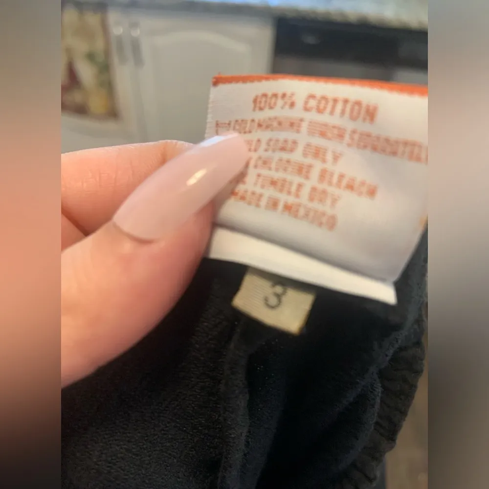 Oh my gauze! black cotton cut out pants 3X $78 casual spring plus size boho - Image 5