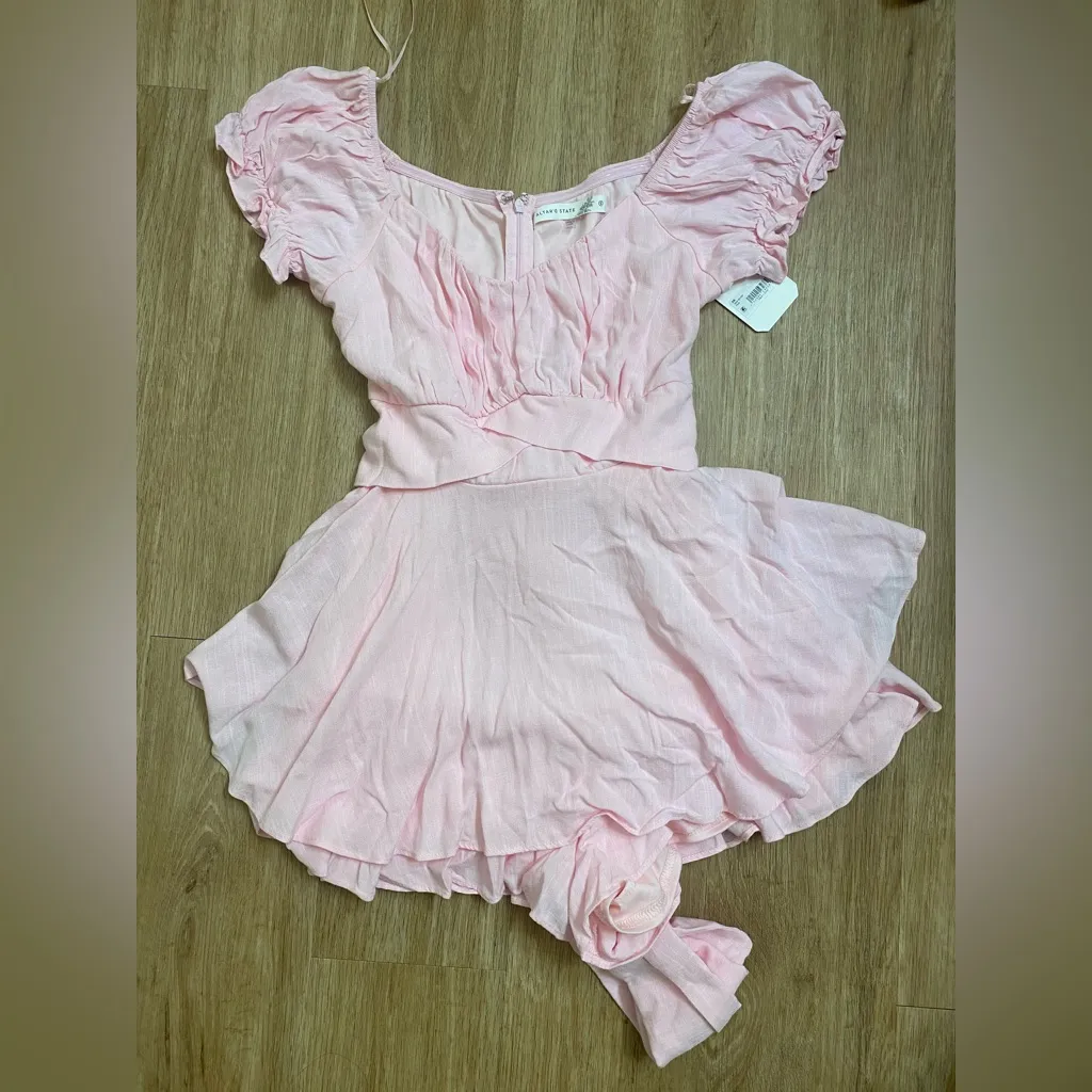 NWT. Altar'd State Pink Layered Mini Dress shorts - Image 3