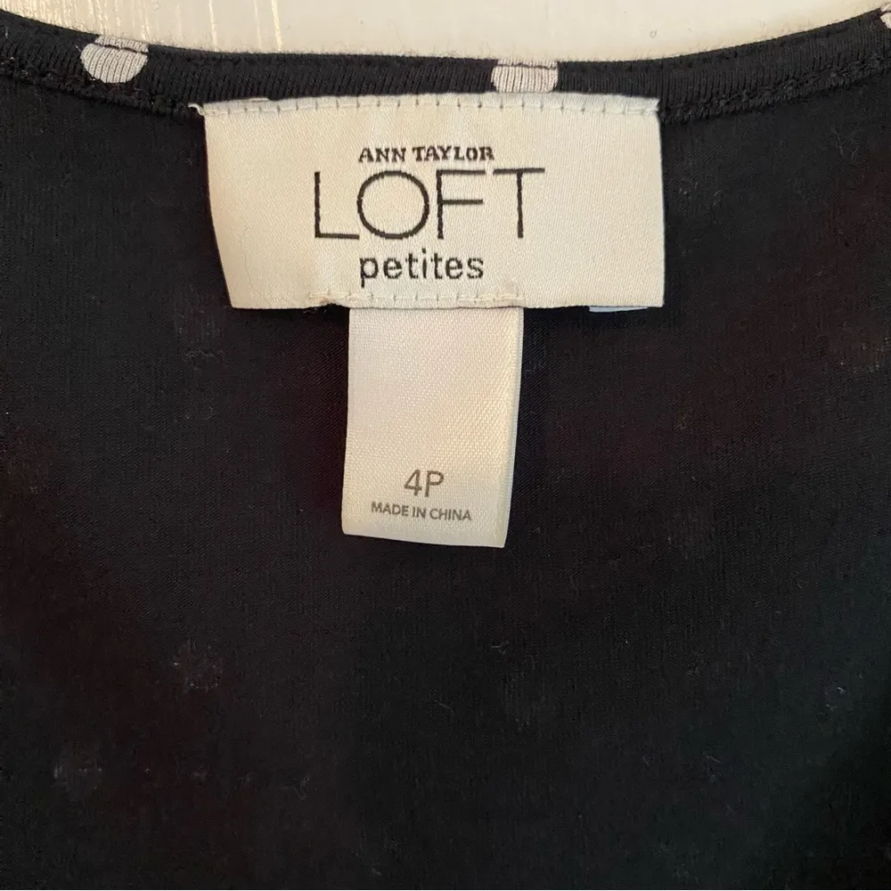 Ann Taylor Loft Black and White Polka Dot Sleeveless Dress Size 4P - Image 5