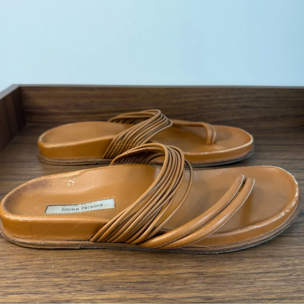 Emme Parsons Roma Strappy Napa Sandals size 8.5 Tan - Image 4