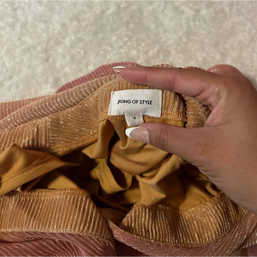 $228 NWOT Song of Style Inez Bodysuit‎ In Sunset Multi Size S Pink - Image 3