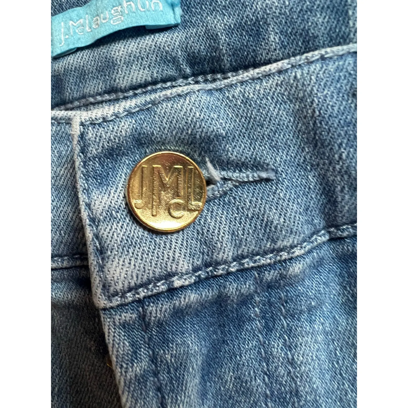 J. McLaughlin Stretch Denim Jeans Light Wash Zip Pockets - Image 7