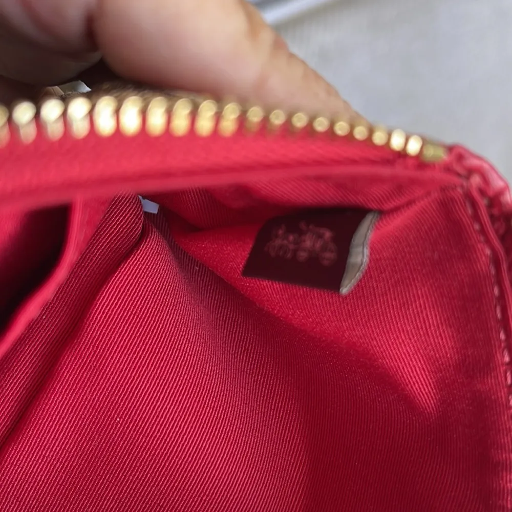 EUC COACH CANVAS & RED Wristlet Wallet - Image 3