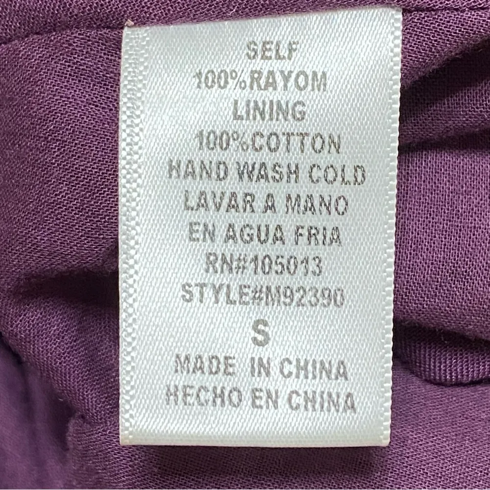 Andree by Unit Purple Embroidered Boho Peasant Dress Floral Small - Image 6