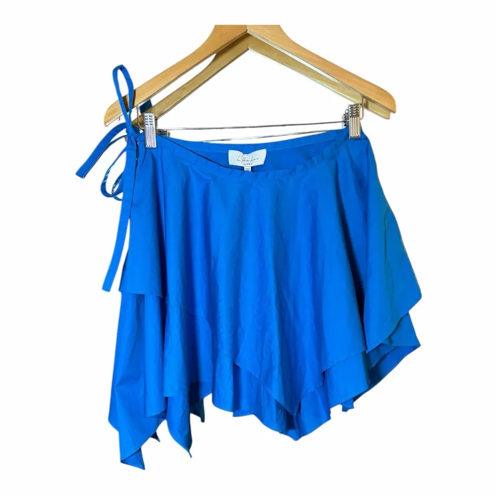 Women's L'Academie Blue Asymmetrical Mini Skirt S New Preppy, Coquette, Girly - Image 4